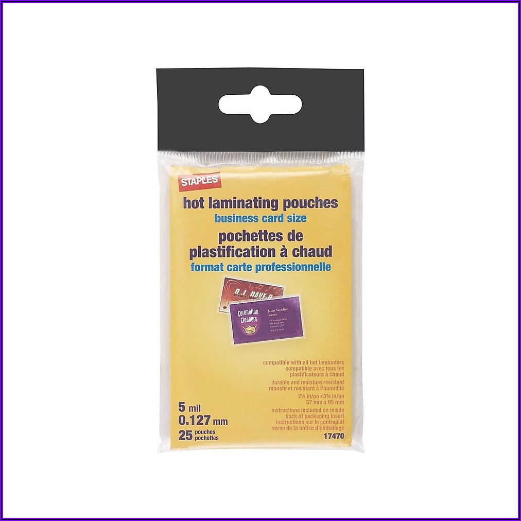 Staples Business Card Laminating Pouches