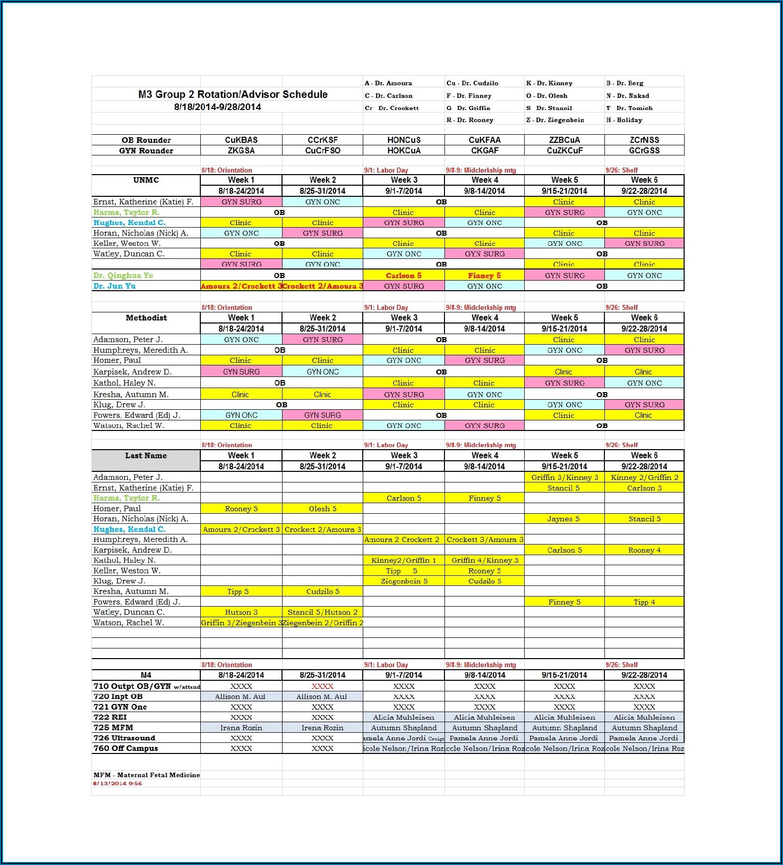 Weekend On Call Rotation Schedule Template