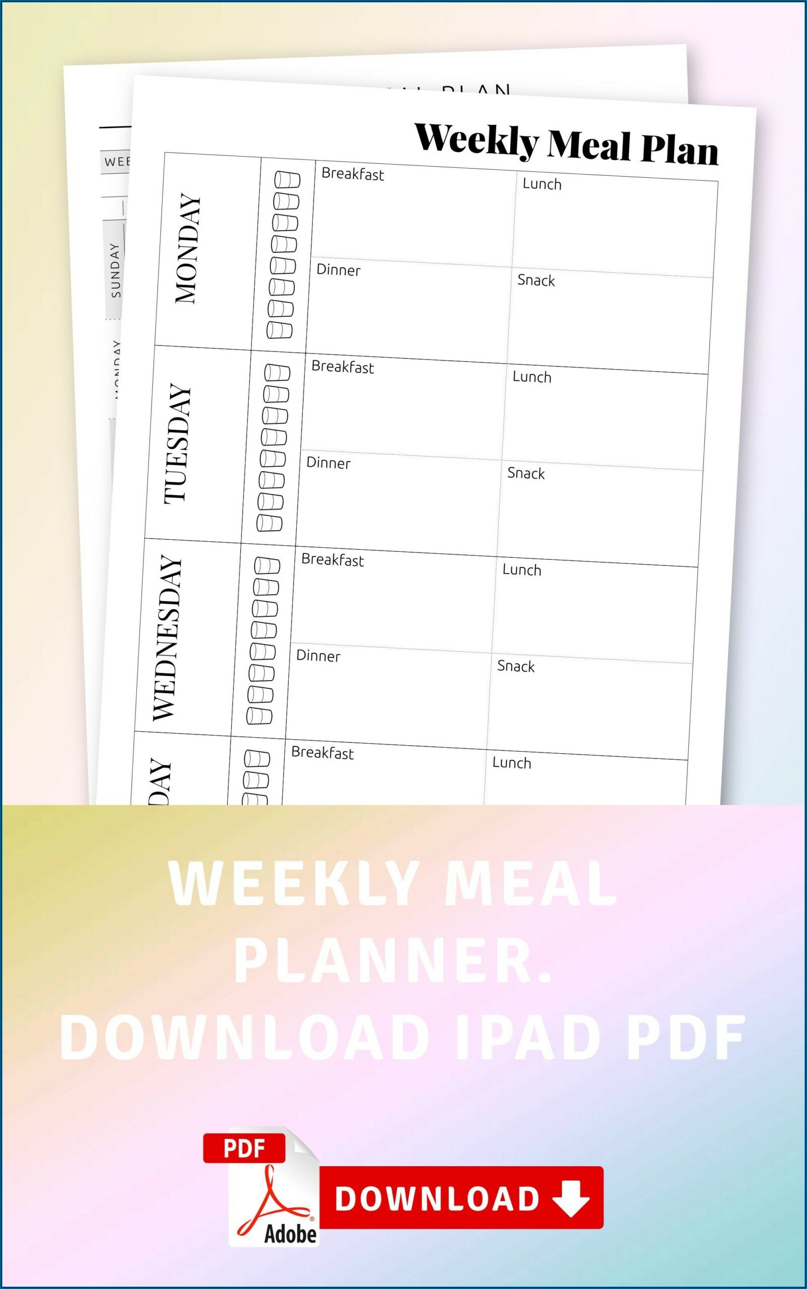 Weekly Meal Planner Template Pdf