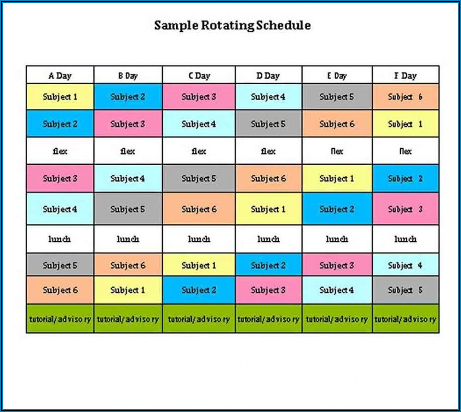 Weekly Rotation Schedule Template