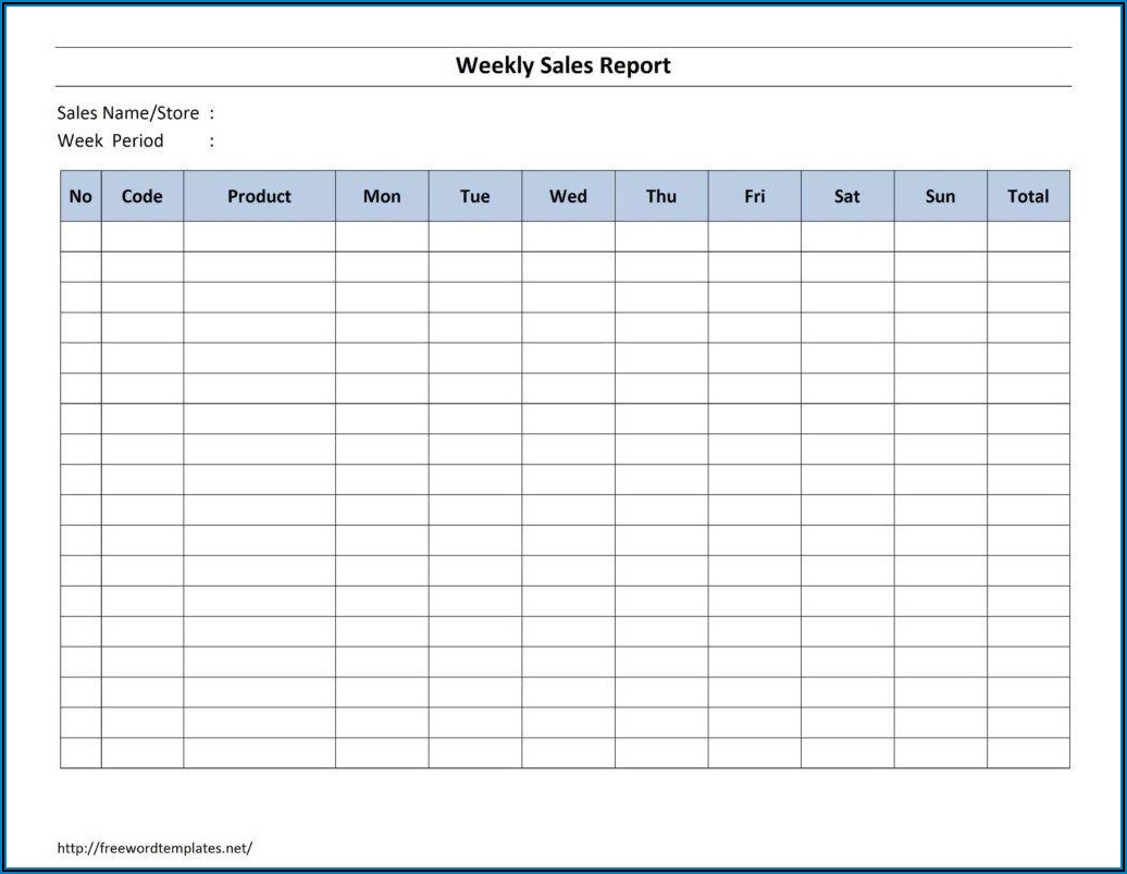 Weekly Sales Activity Report Example