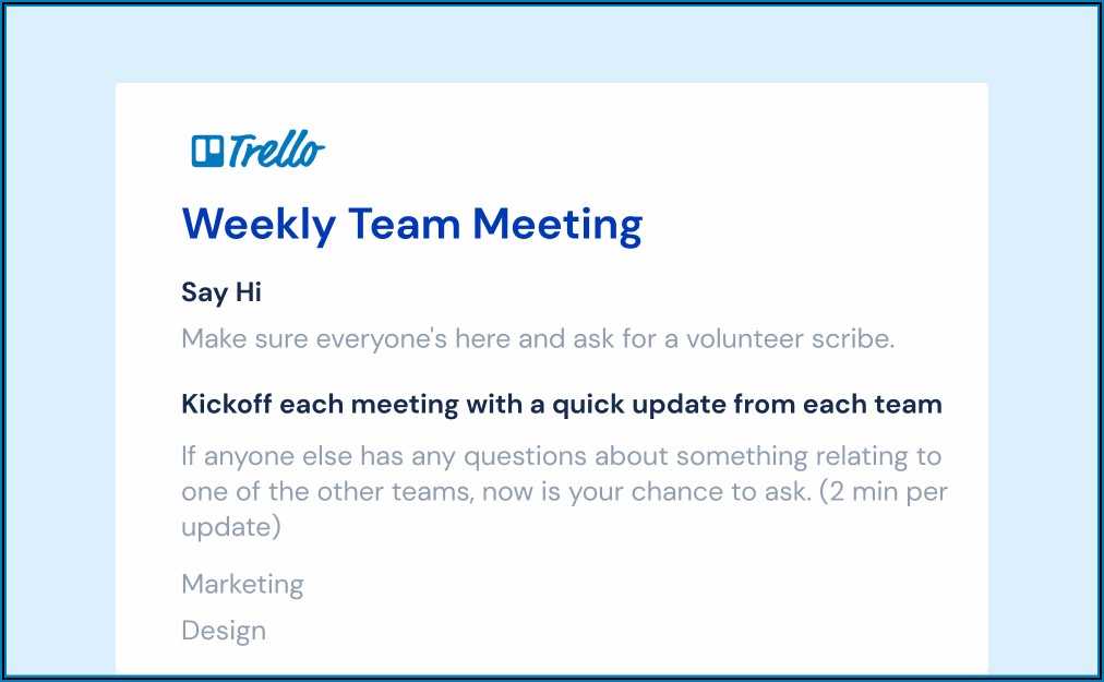 Weekly Team Meeting Agenda Template