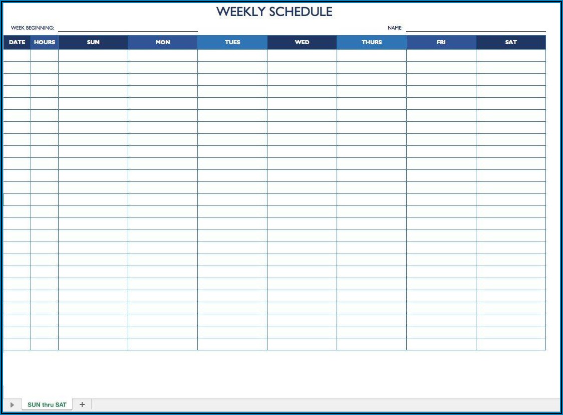 Weekly Work Schedule Templates