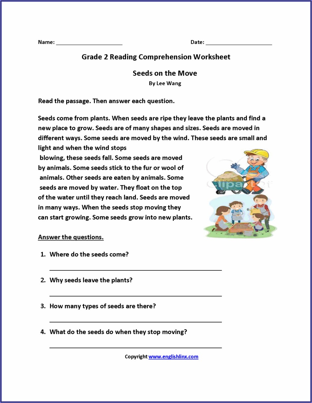 2nd Grade Ela Comprehension Worksheets