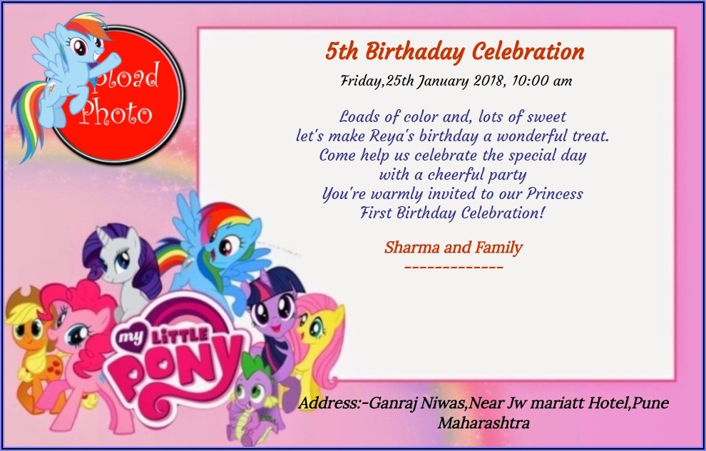 5th Birthday Invitation Card Message