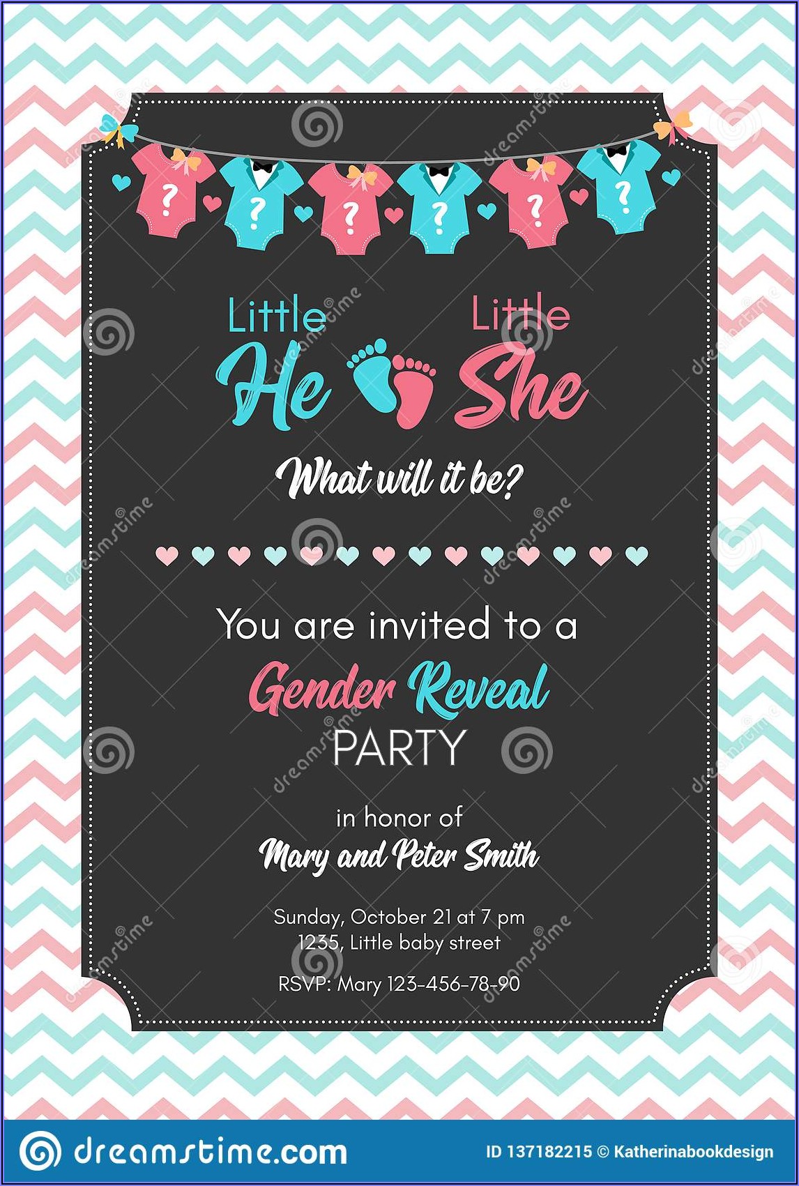 Background Gender Reveal Invitation Template