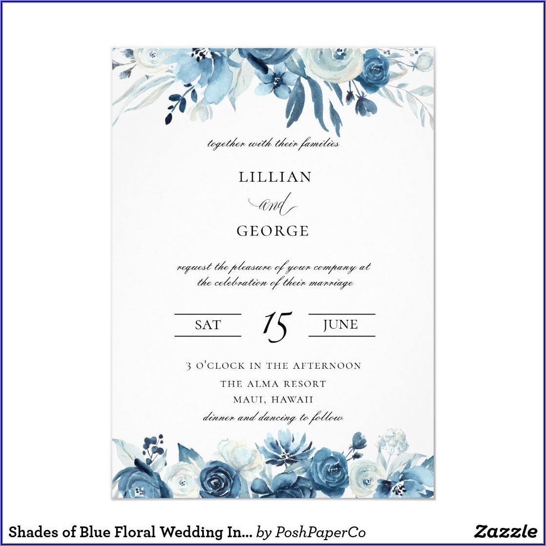 Blue Wedding Invitation Design