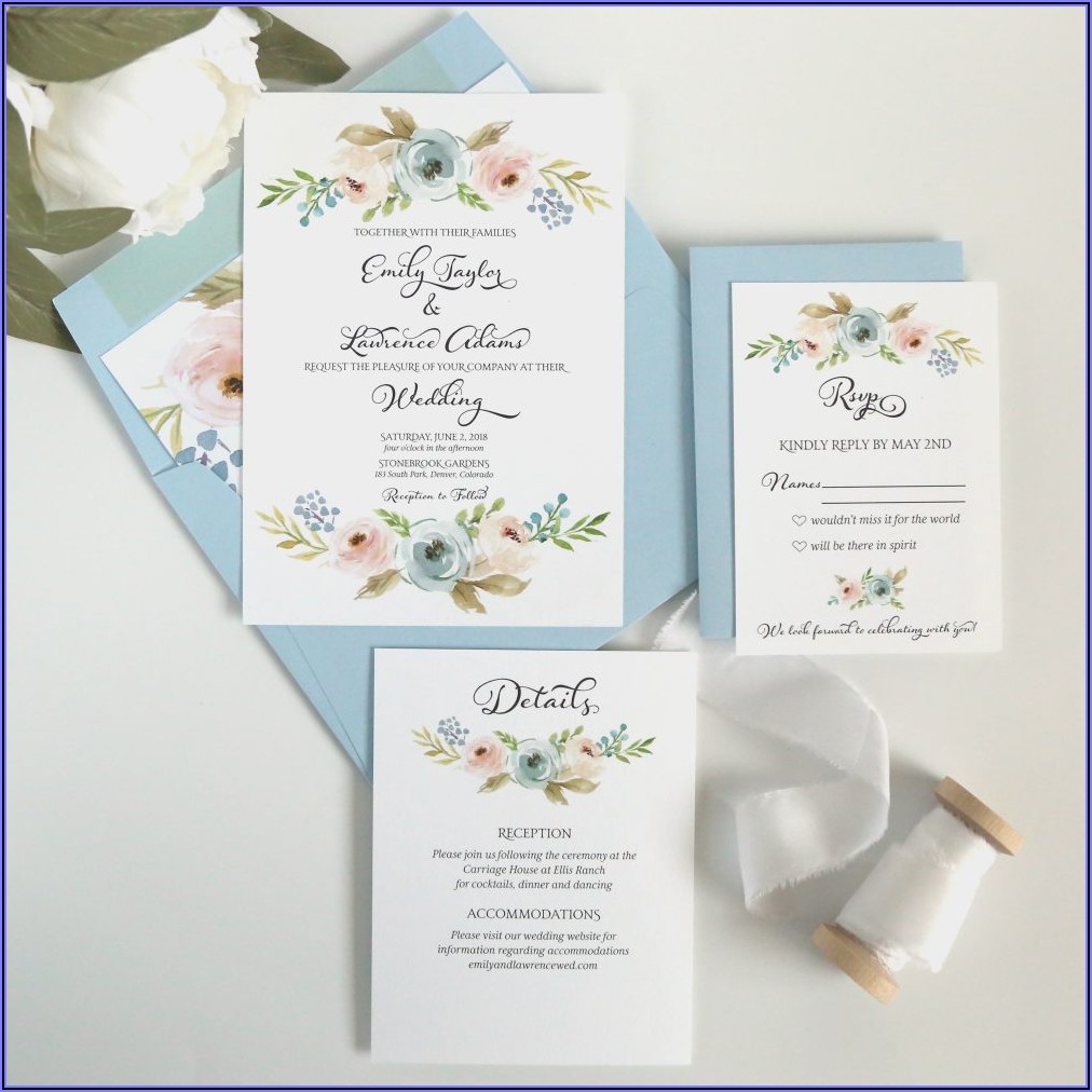 Blue Wedding Invitation Sample