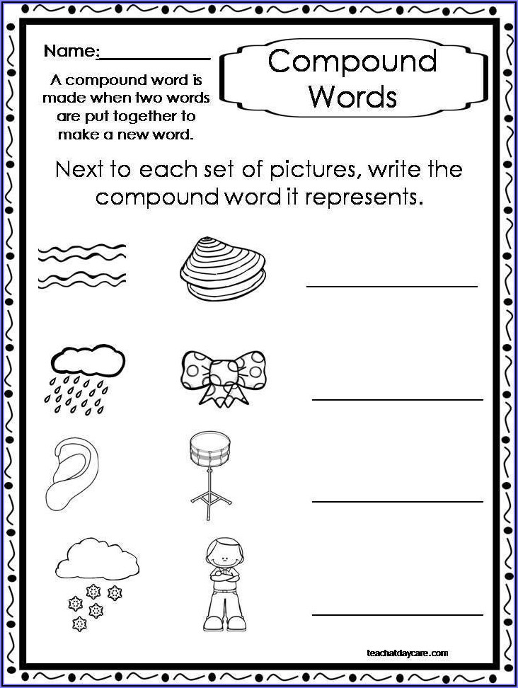 Compound Word Worksheets 2nd Grade
