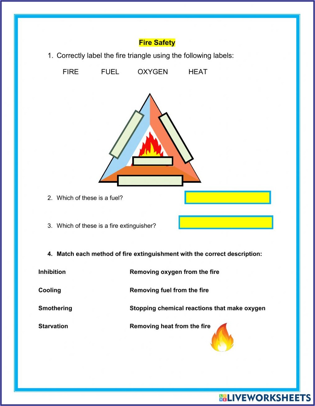 Fire Safety Grade 4 Worksheet