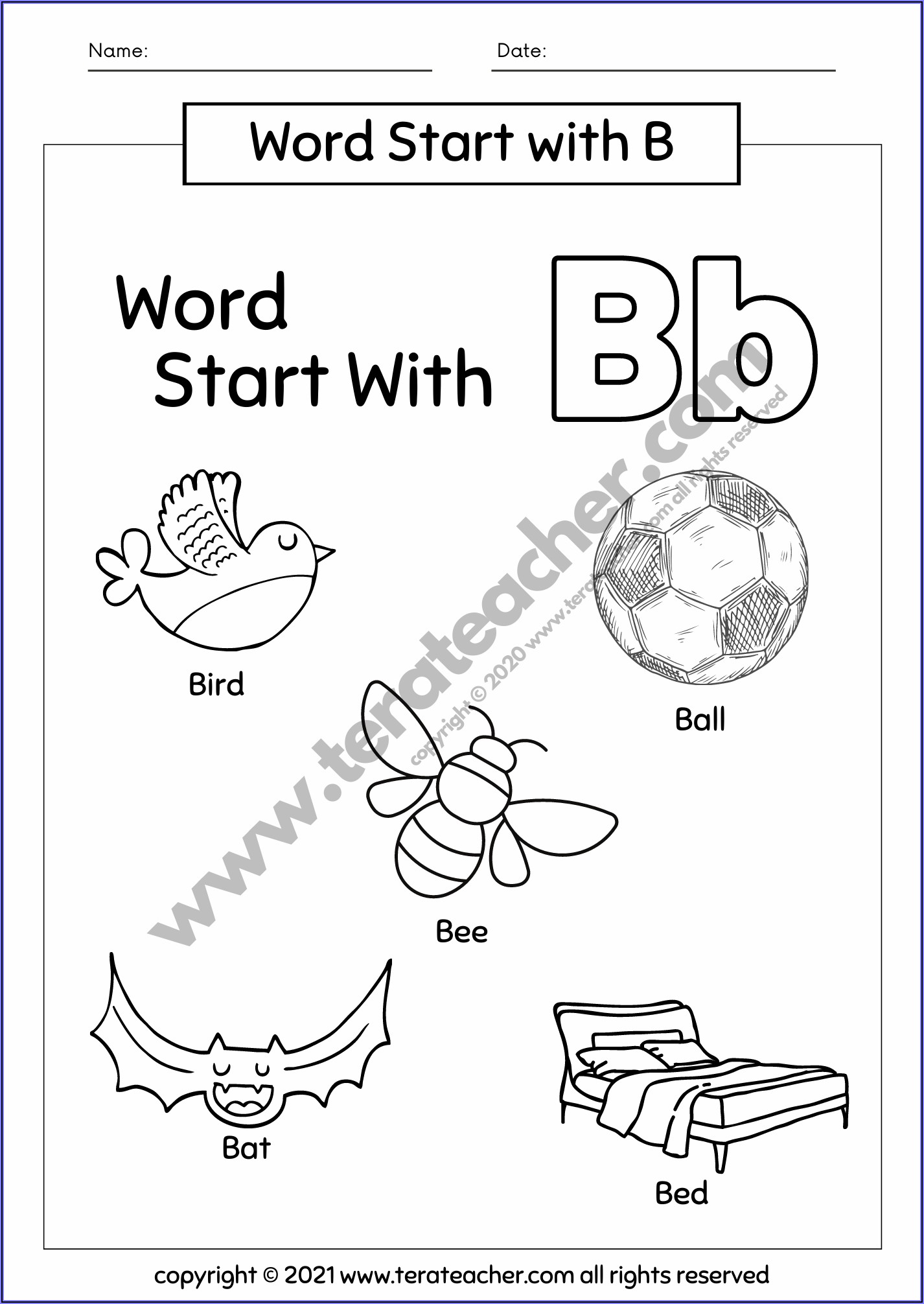 Free Preschool Worksheets Letter B