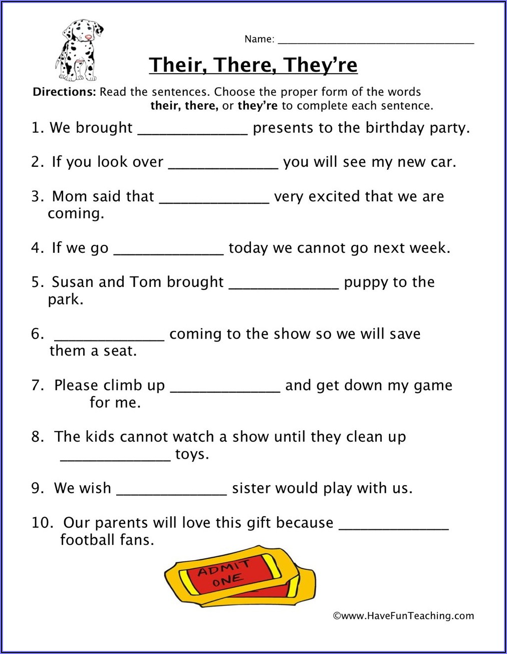 Grade 4 English Worksheets Homophones
