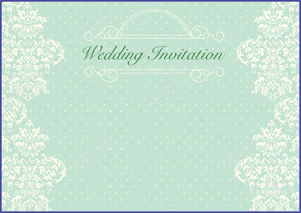 Green Wedding Invitation Background Vector