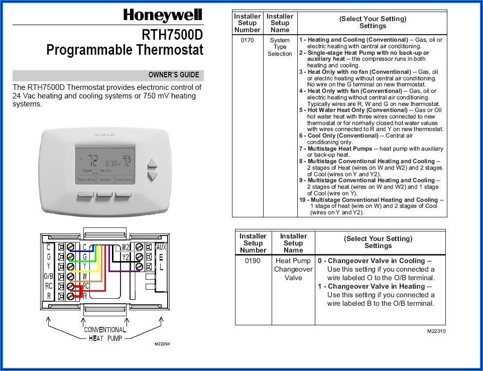 Heat Pump Thermostat Wiring Diagram Schematic
