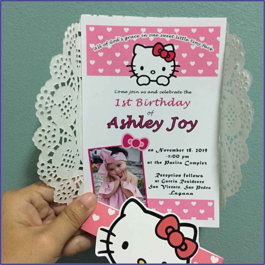 Hello Kitty Invitation Card For Birthday