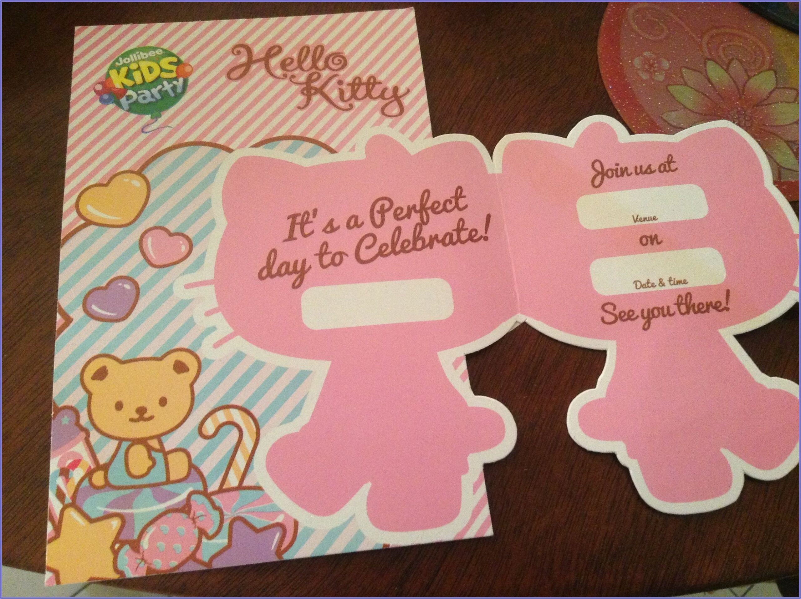 Hello Kitty Invitation Card Sample