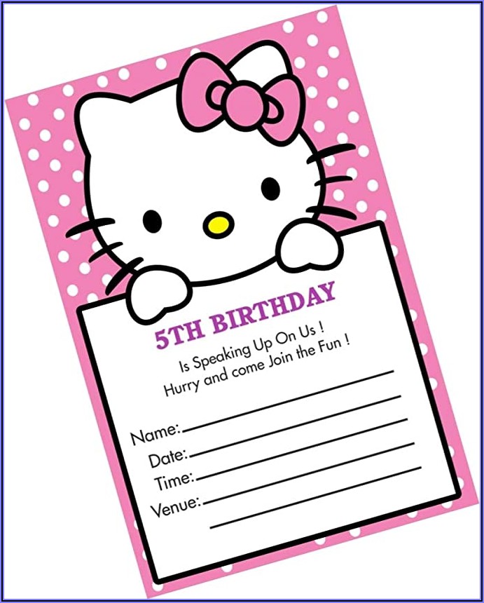 Hello Kitty Invitation Card