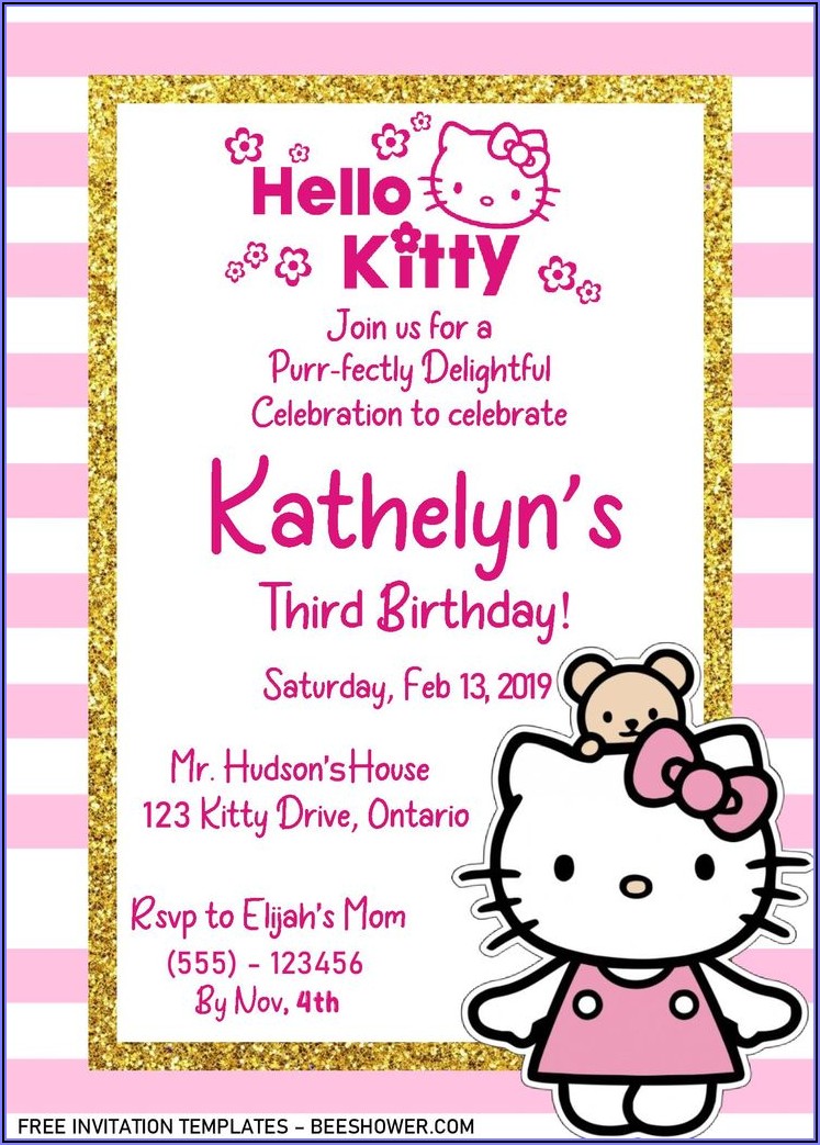 Hello Kitty Invitation Templates