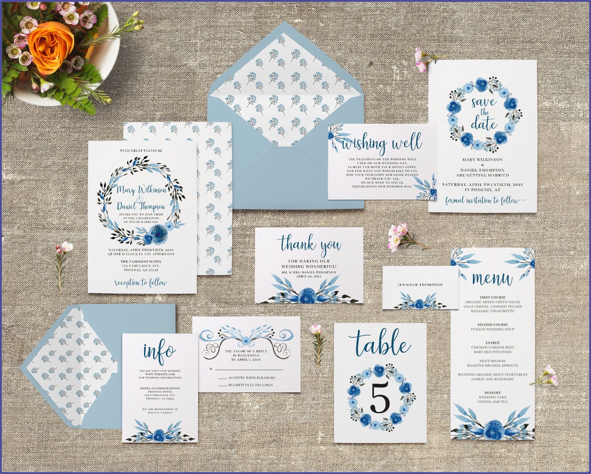 Light Blue Wedding Invitation Templates