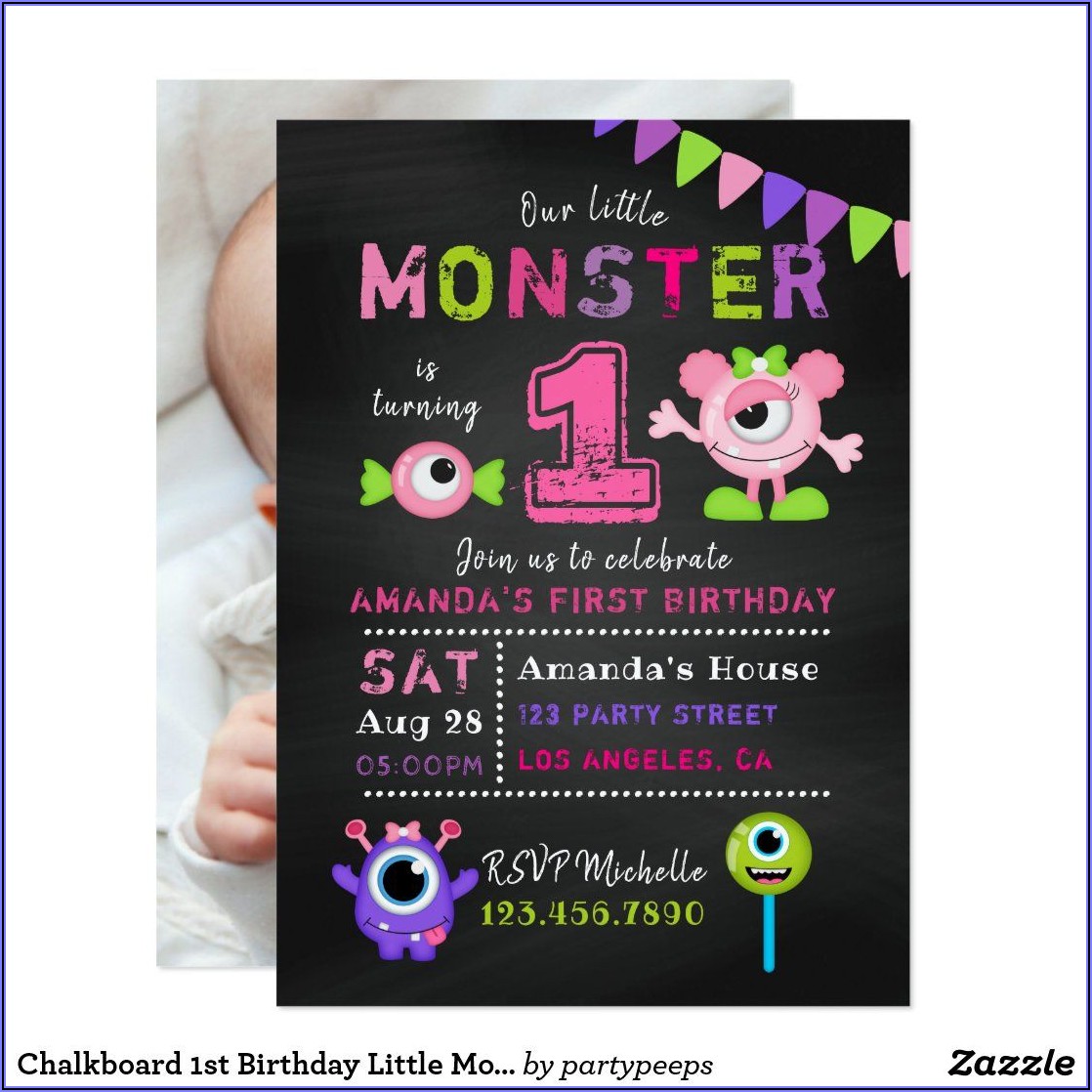 Little Monster 1st Birthday Invitations