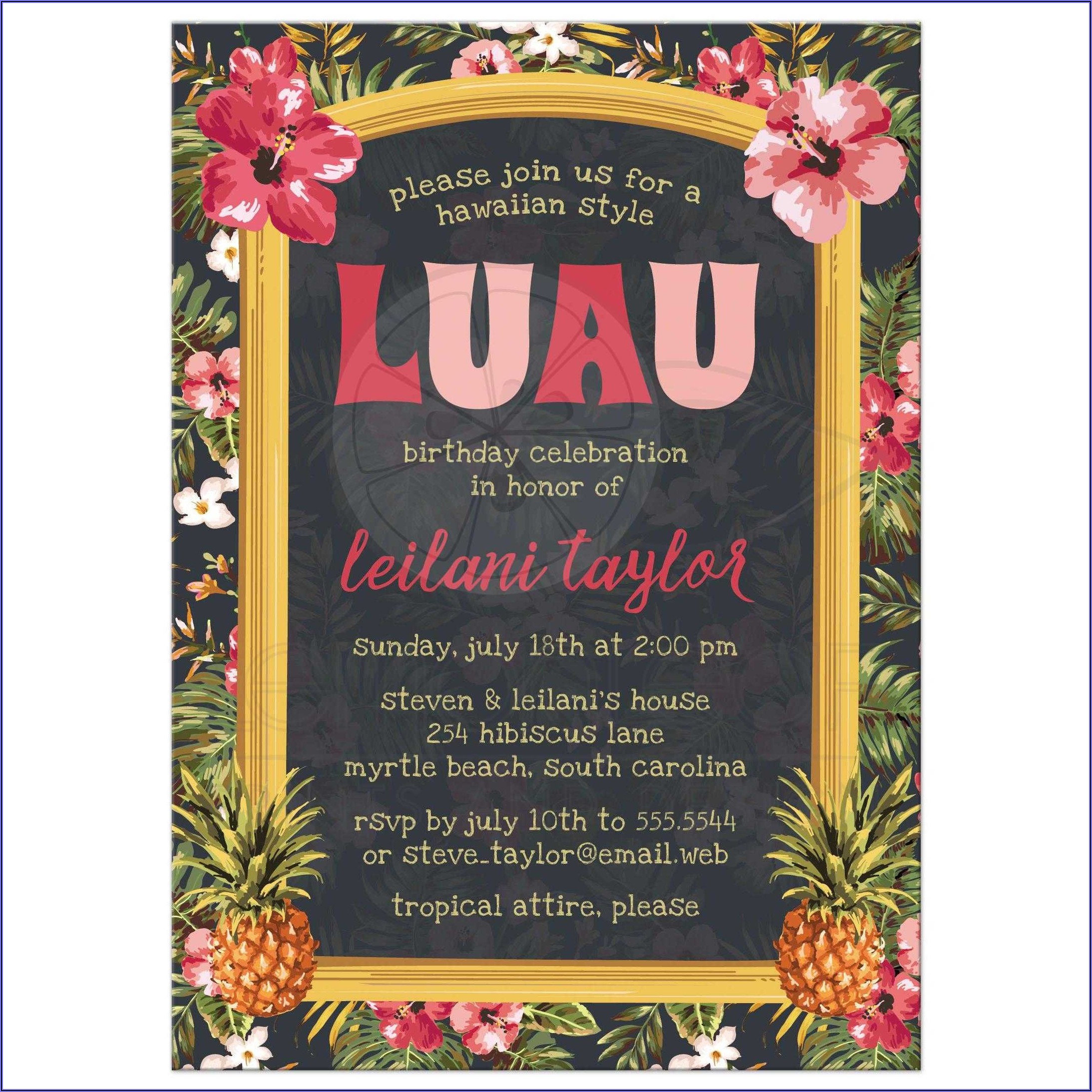 Luau Birthday Invitations Online