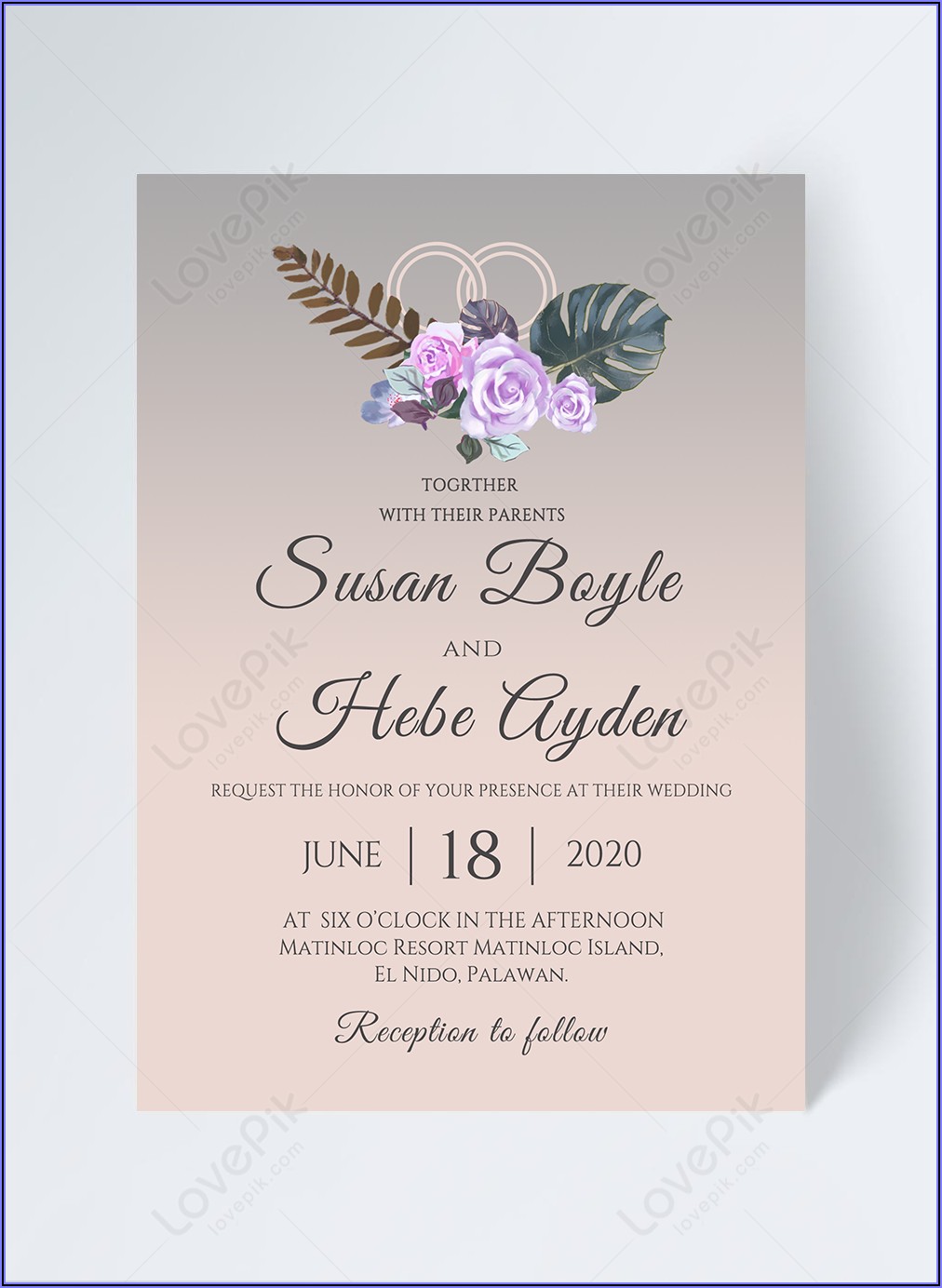 Modern Wedding Invitation Background Template