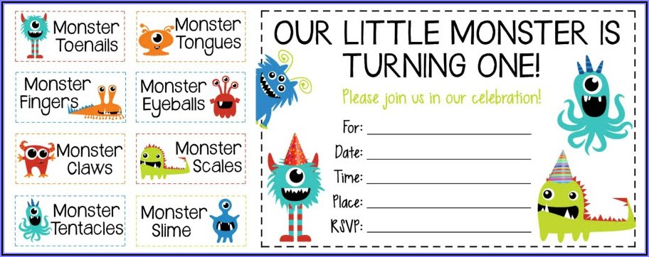 Monster Birthday Invitations Free