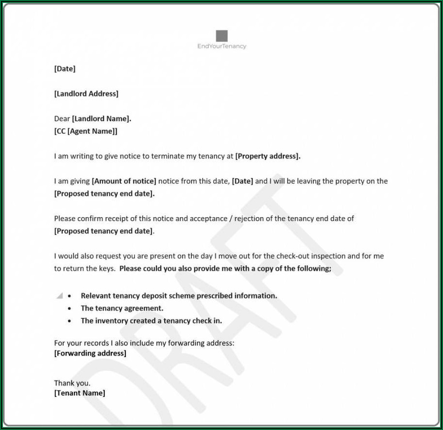 Notice To Quit Letter Template Landlord