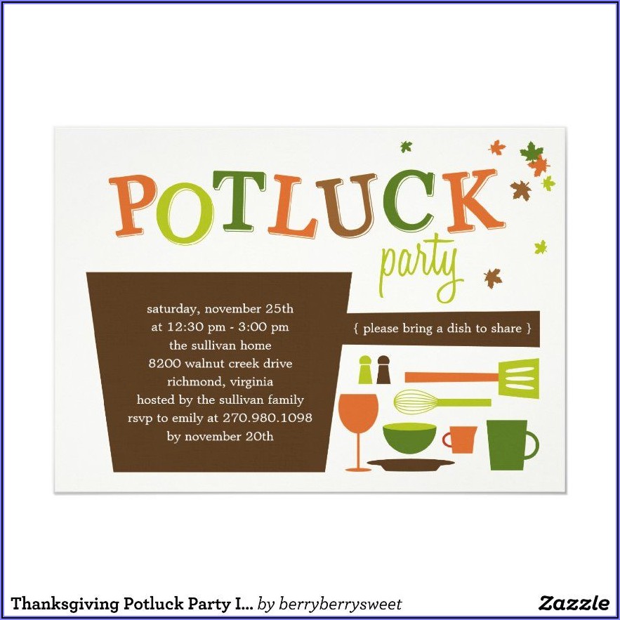 Office Thanksgiving Potluck Invitation Wording Samples