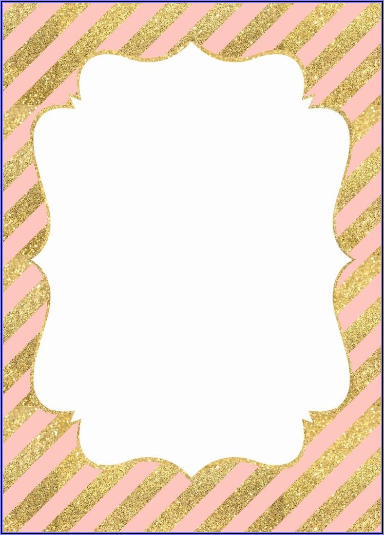 Pink And Gold Birthday Invitations Free