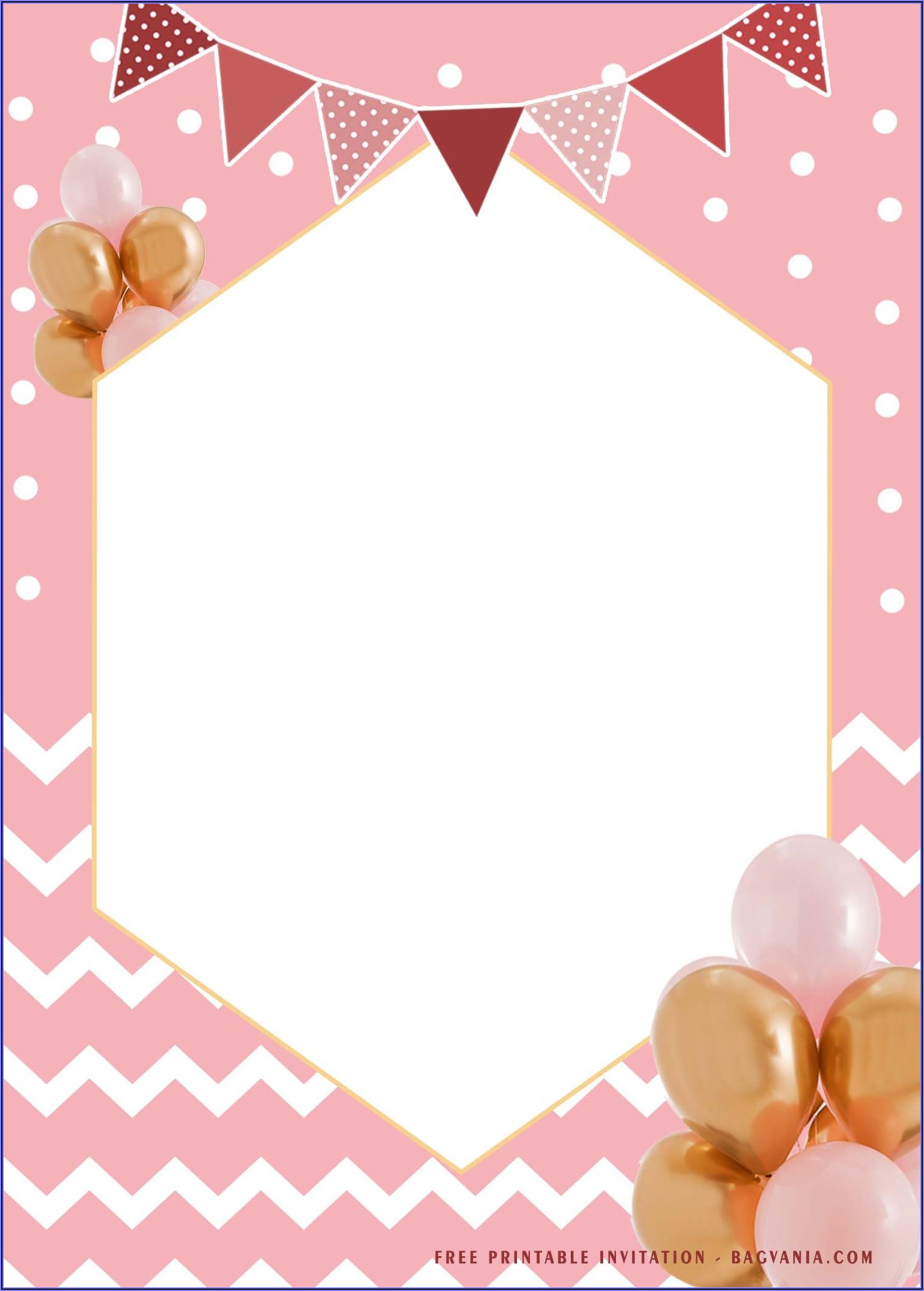 Pink And Gold Invitations Templates