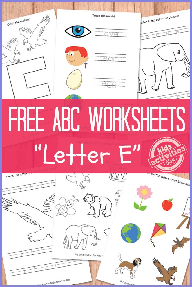 Preschool Letter E Worksheets