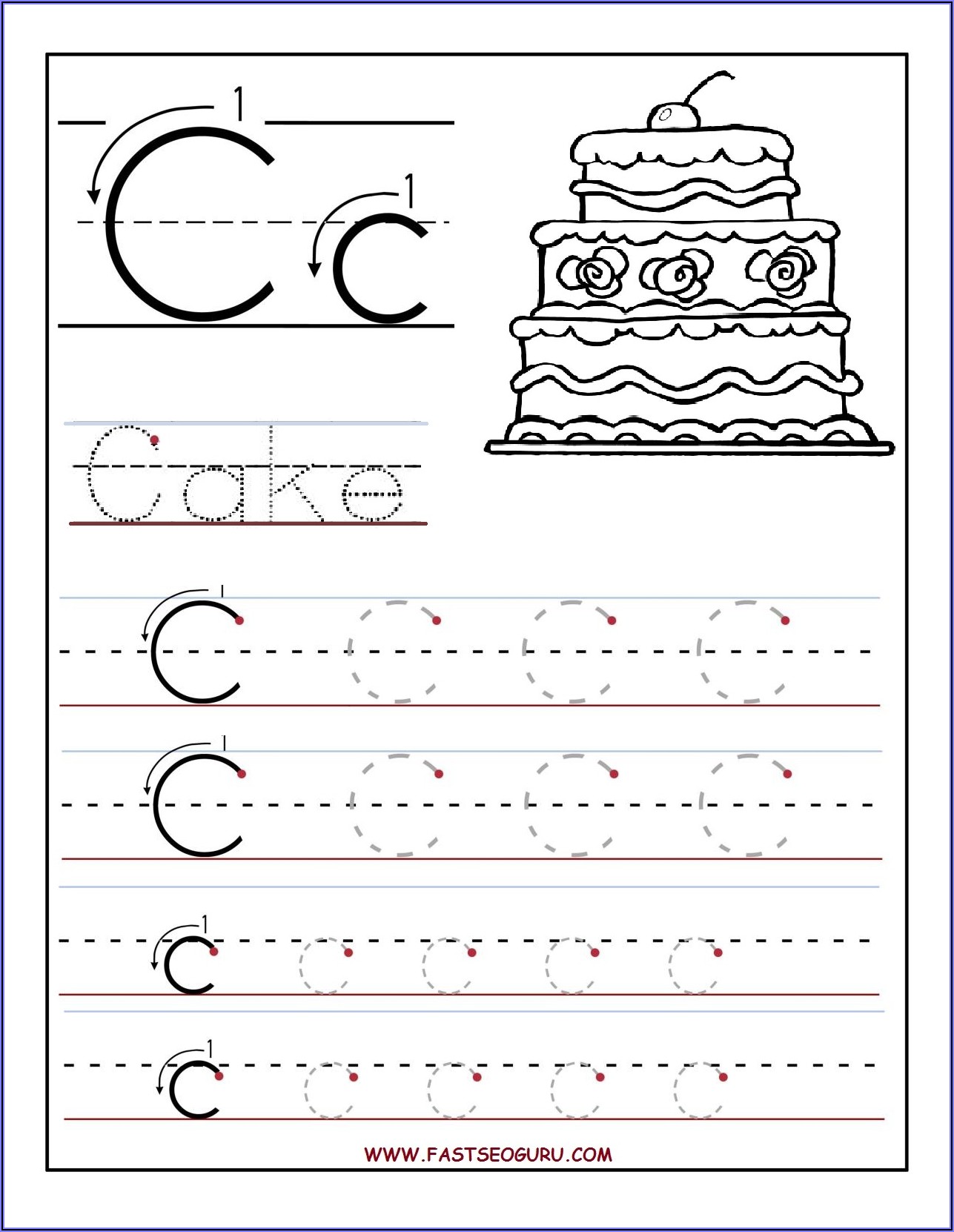 Preschool Printable Worksheets Letter C