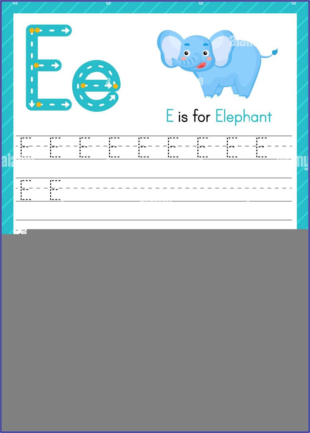 Preschool Worksheet For Letter E