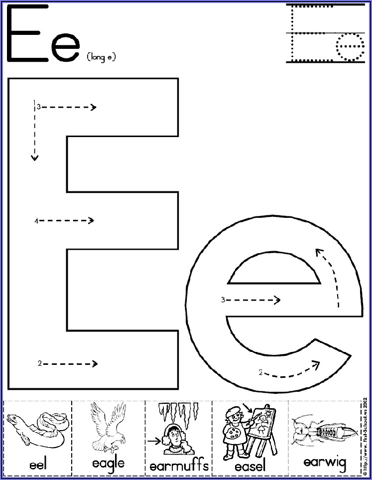 Preschool Worksheet Letter E