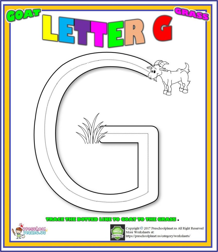 Preschool Worksheet Letter G
