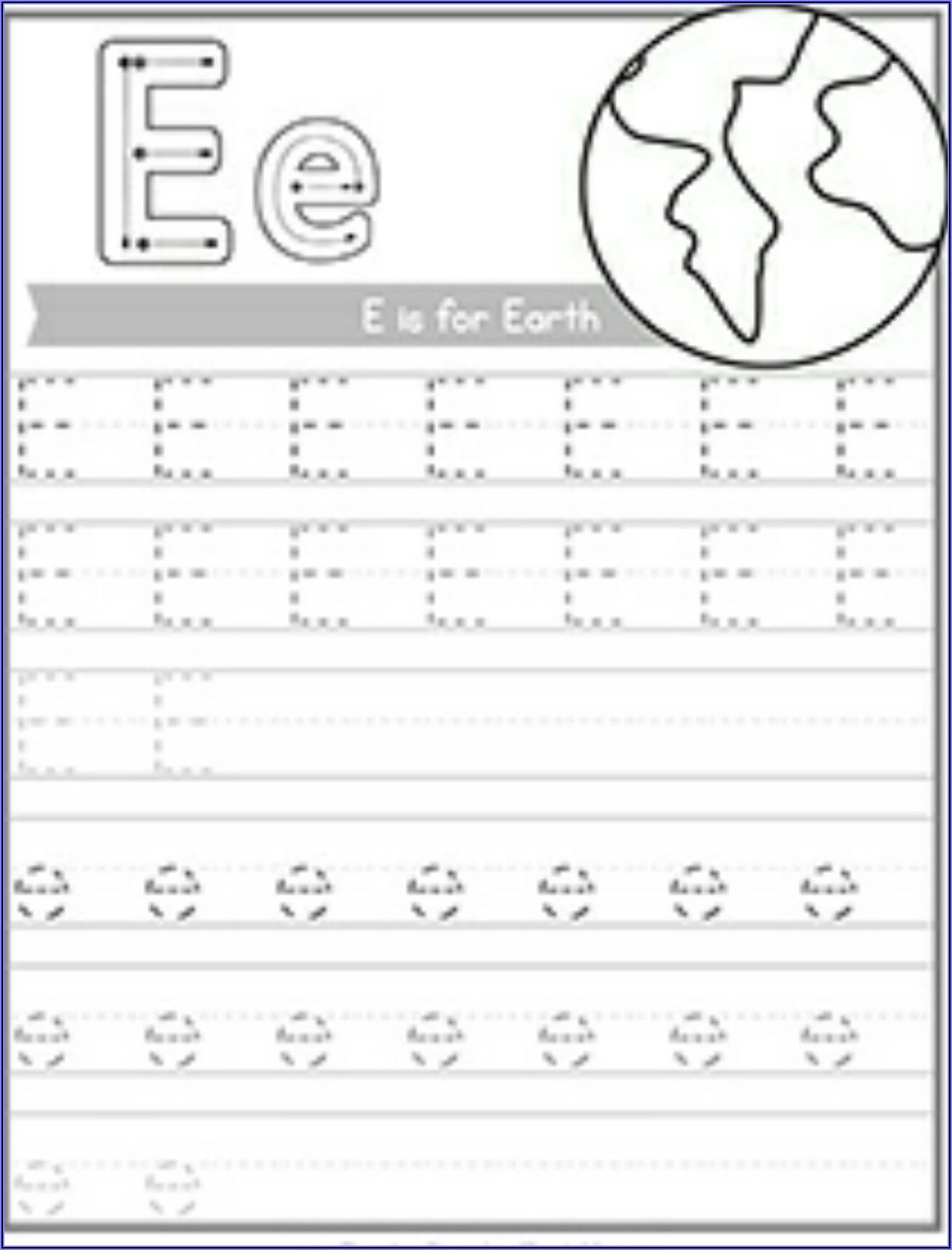 Preschool Worksheets Letter E
