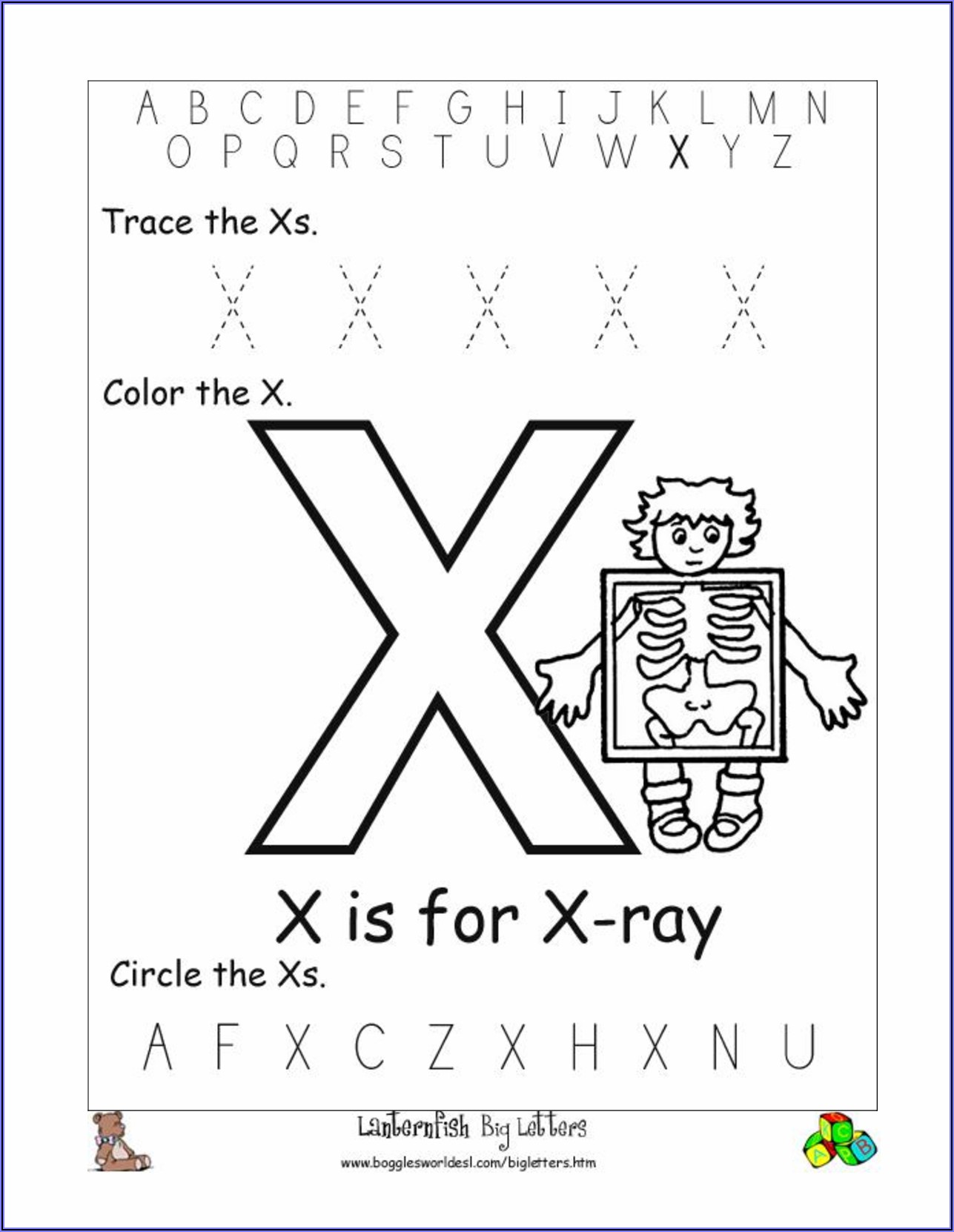 Preschool Worksheets Letter X