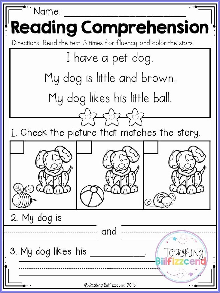 Reading Worksheets For Kindergarten 2