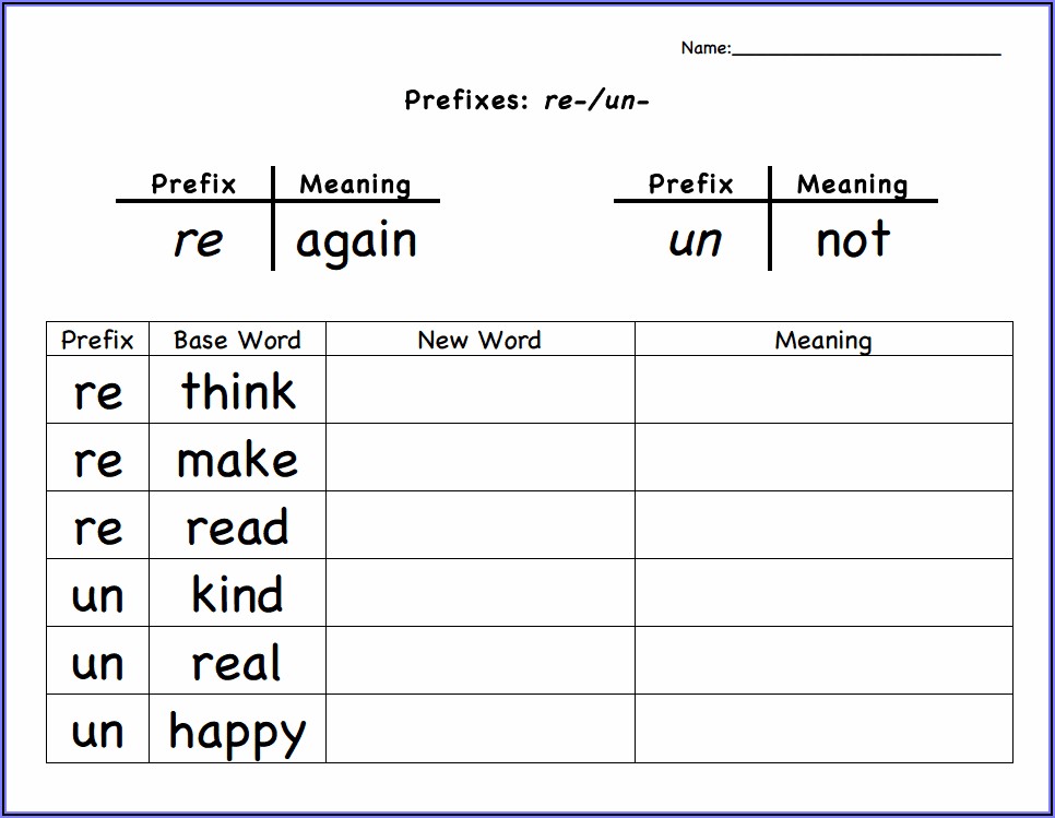 Root Words Worksheet 3rd Grade Pdf