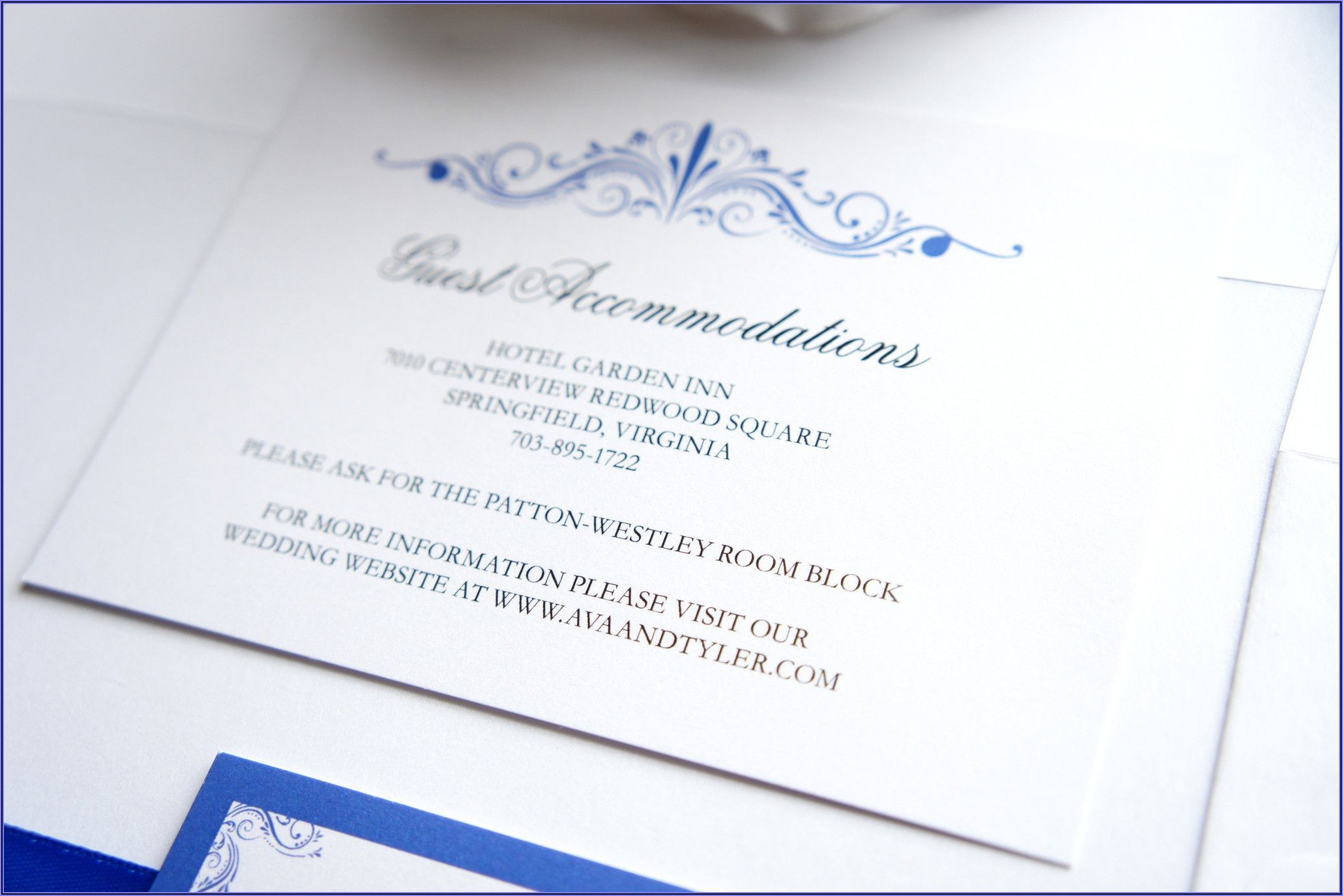 Royal Blue Wedding Invitation Sample