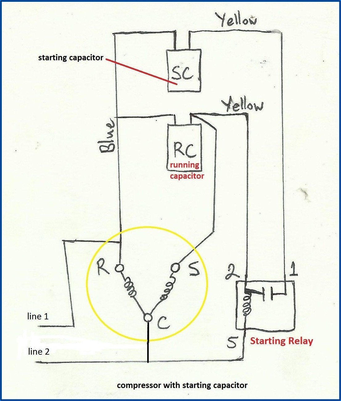 Single Phase Motor Capacitor Start Capacitor Run Wiring Diagram