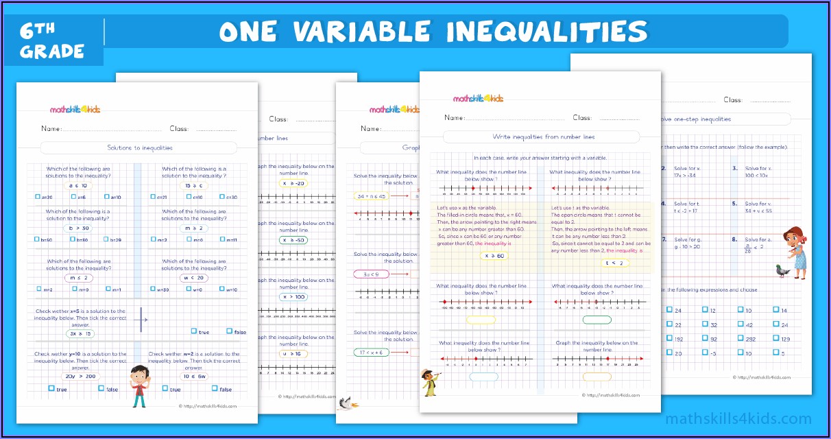 Solving Inequalities Worksheet Answer Key Pdf