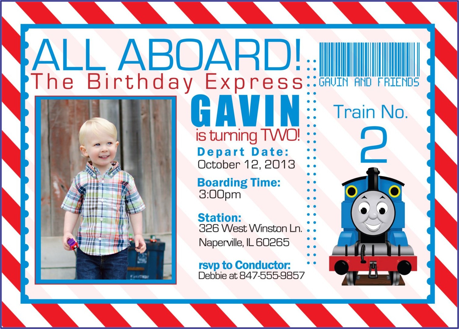 Thomas The Train Birthday Invitations