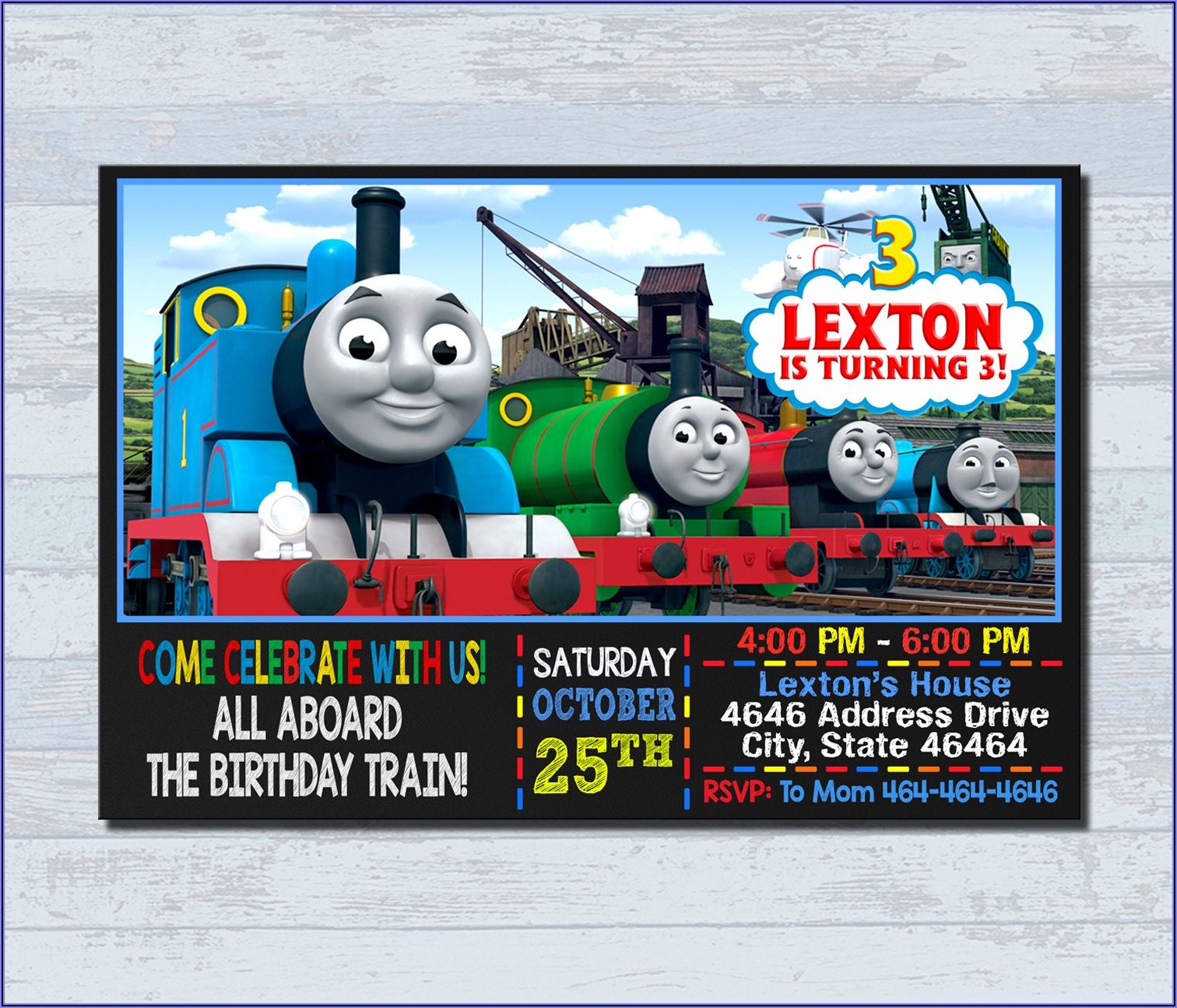 Thomas The Train Invitations Personalized