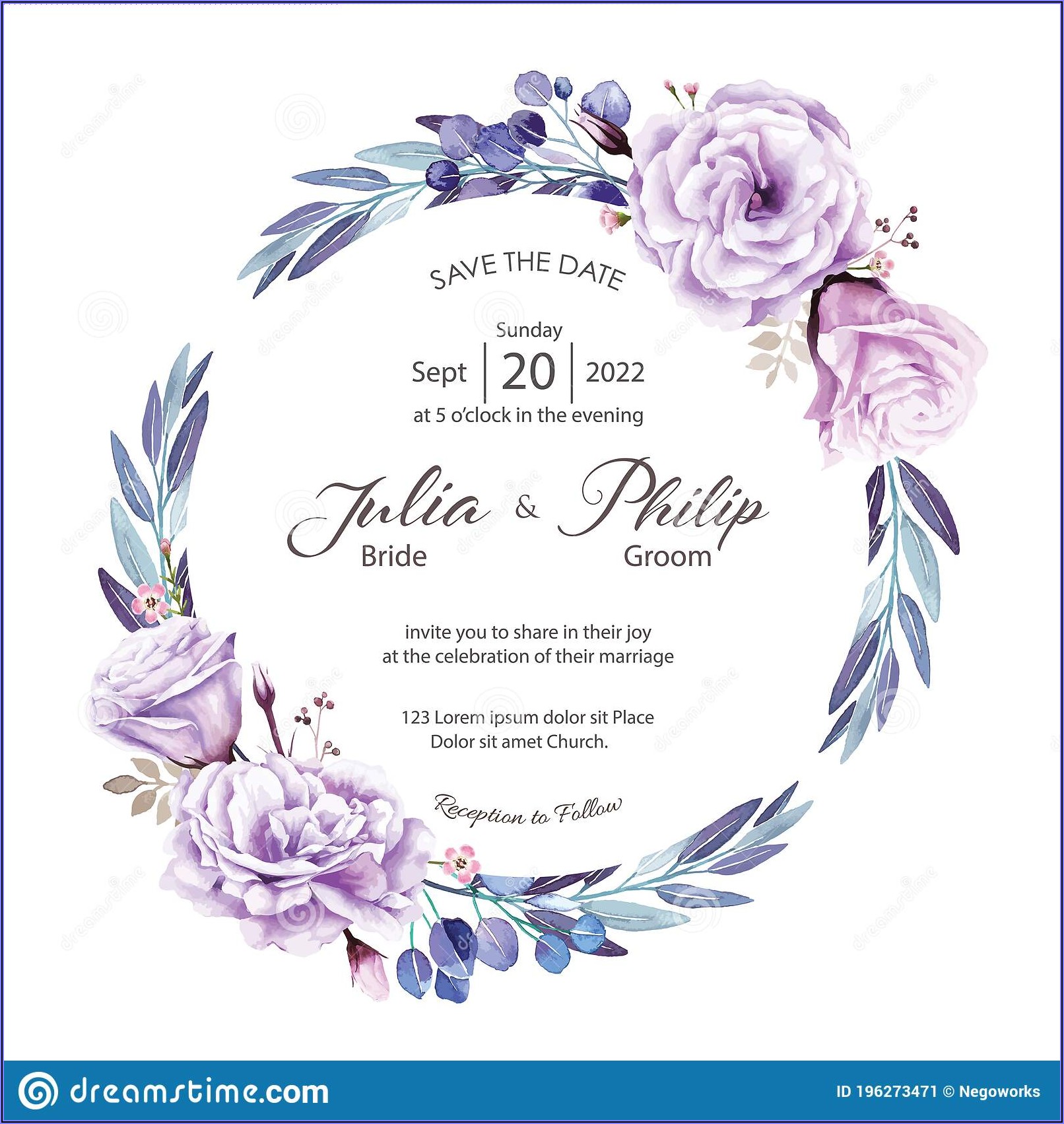 Wedding Invitation Flower Background Vector