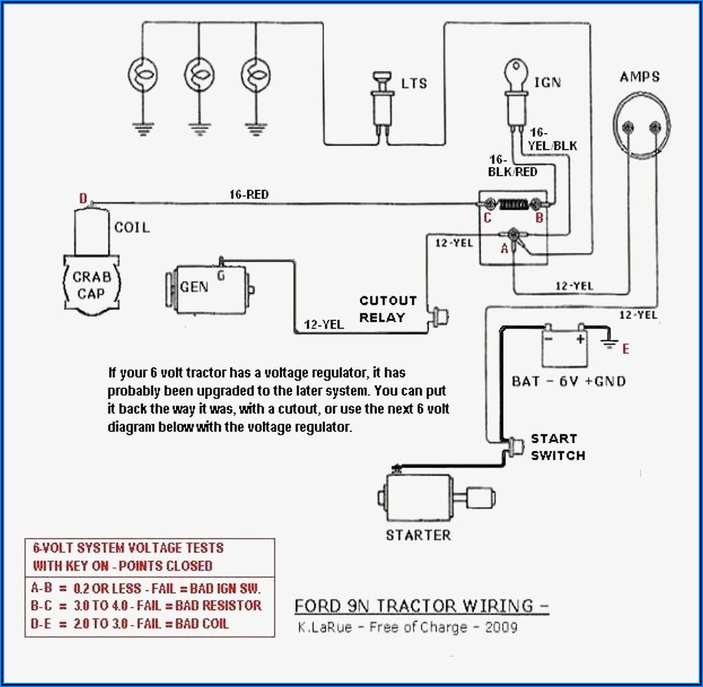 Wiring Diagram For 6 Volt 8n Ford Tractor