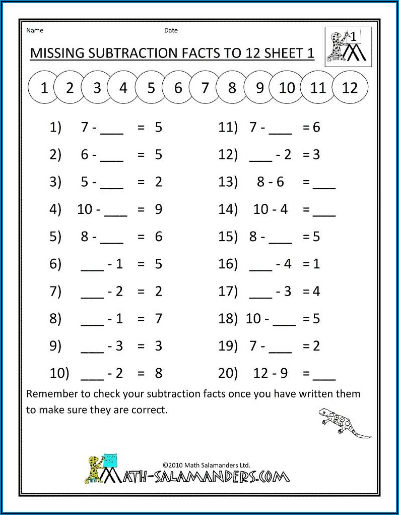 Addition Of Whole Numbers Worksheets For Grade 1