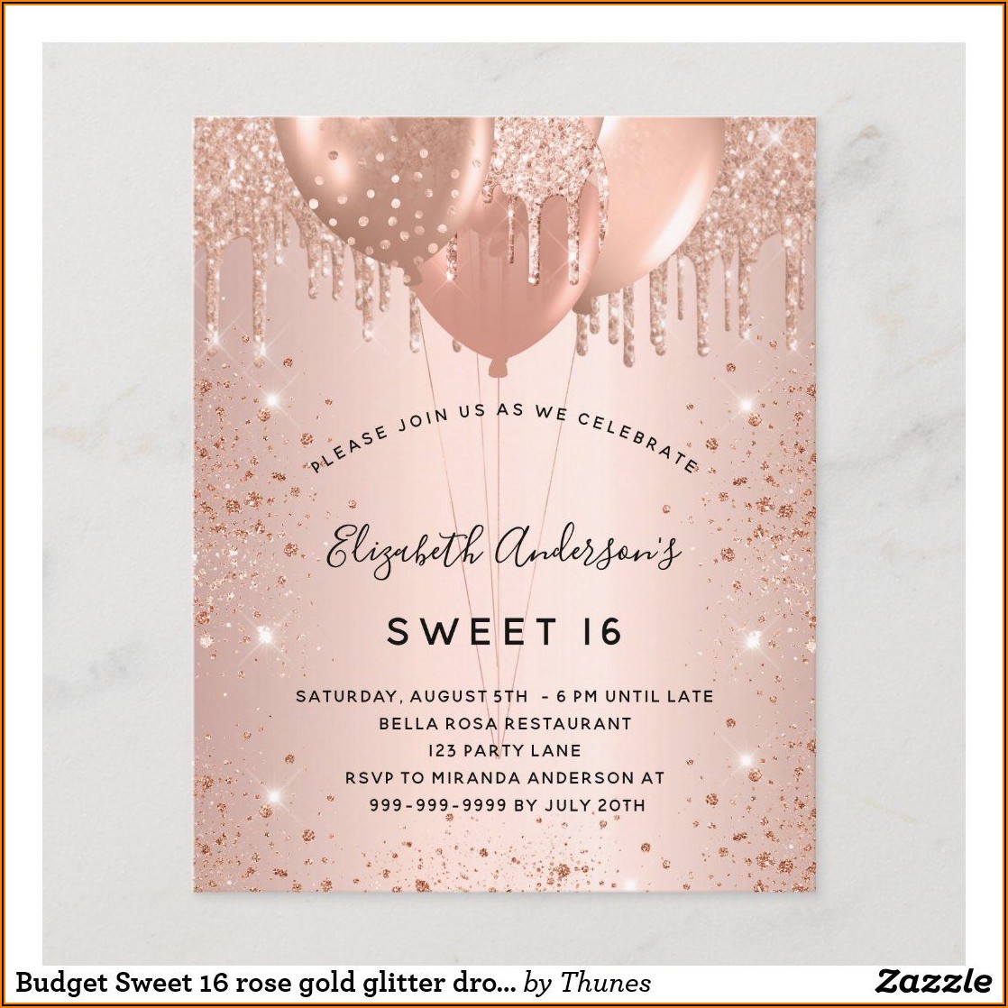 Cheap Personalized Sweet 16 Invitations