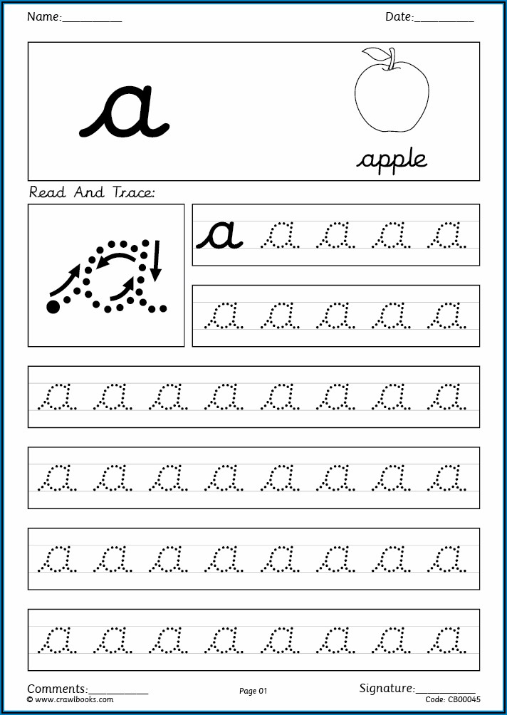 Cursive Writing A To Z Capital Letters Practice Sheets